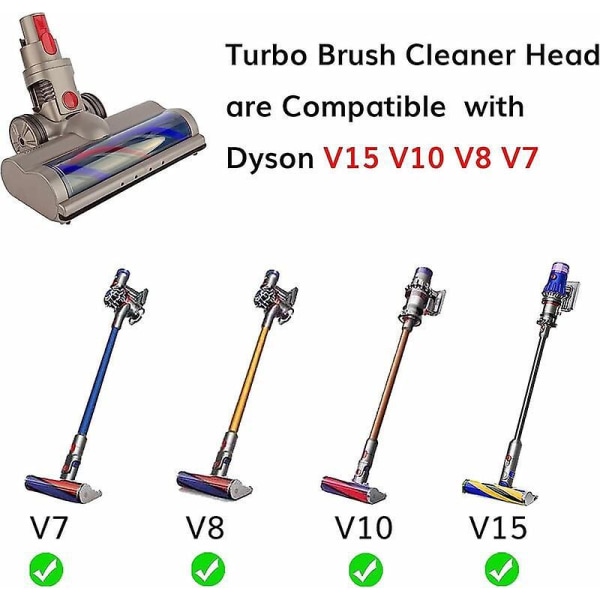 Turbinborstrengöringshuvud för Dyson V15 V11 V10 V8 V7 dammsugare - perfekt för mattor, golv och kakel