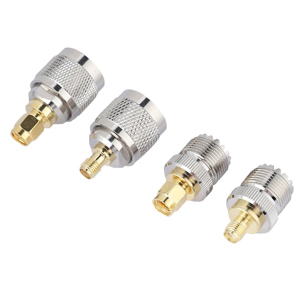 4 sæt SMA til UHF adapter UHF han/hun til SMA hun/han RF koaksial adapter stik