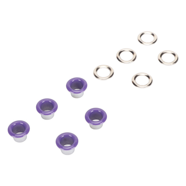 500 set grommetkit 6mm rund robust koppar livlig färg bred applikation öljettkit för läderkläder tyg lila
