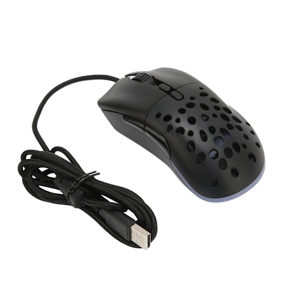 RGB Gaming Mus Ultralätt Honungskaka Skal 12000 DPI Optisk Sensor Trådbunden Spelmus med 7 Programmerbara Knappar