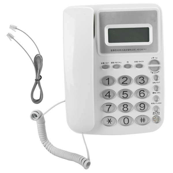 AEQ96761 Krystalknapper Husholdningskontor Hjem Telefon Fastnet Udstyr Hvid
