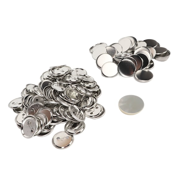 100 sæt pin tilbage knap dele blank udjævning metal holdbart klip knap fremstilling forsyninger til badge håndværk DIY 56MM