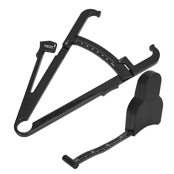 Kropsmålingsenhed Sort 150 cm/60 tommer Caliper Måling Supplies for Fitness tabe sig (Tommer Fett Caliper 150cm/60in Taljemål)