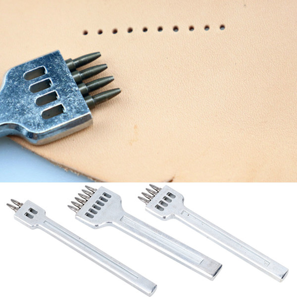 3 stk. piggmeisel lær HCS 4 mm avstandssøm stanseverktøy 2+4+6 piggmeisel (4 mm (2+4+6))