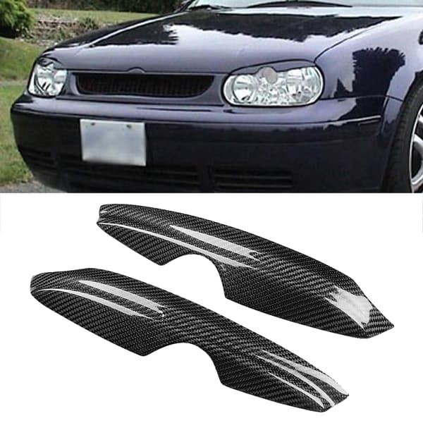2 st. strålkastarögonbryn i kolfiber, passande för Golf 4 MK4 IV 1999-2004