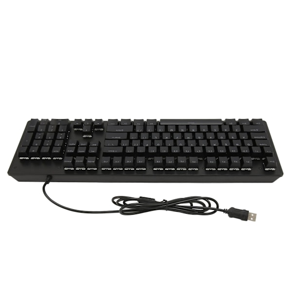 Spelmekaniskt tangentbord USB 104 tangenter mekanisk brytare RGB bakgrundsbelyst 4,9 fot kabel trådbundet tangentbord för stationär bärbar dator Grön brytare (svarta tangentlock)