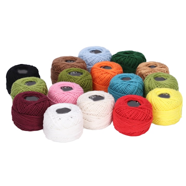16 st Crochettråd Robust Hållbar Rik Ljus Färg Hög Glans Bred Applikation Crochet Bomull