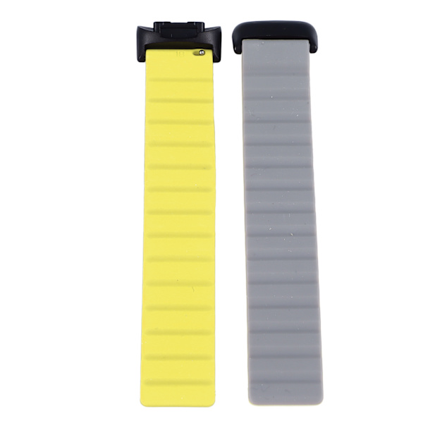 2 st Watch Bands Professionell Silikon Rem Professionell Silikon Rem Stark Magnetisk Snäpputbyte Armband för Fitbit Charge 6/5 Grå Gul