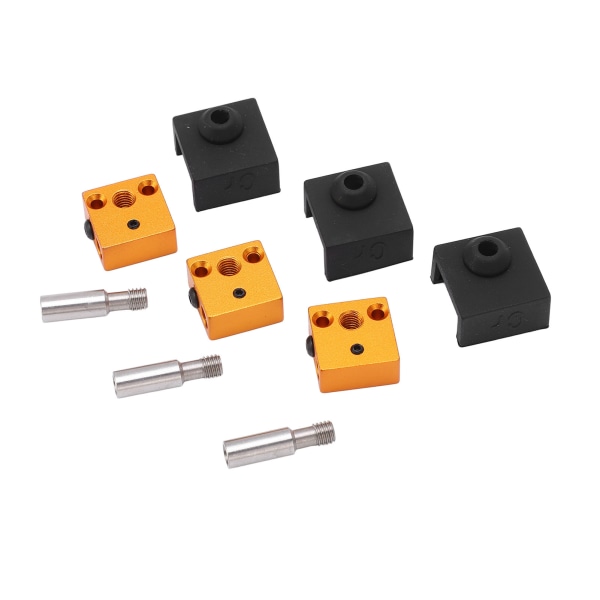 3 set 3D-skrivardelar silikonstrumpa aluminium värmeblock rostfritt stål hals för MK7 MK8