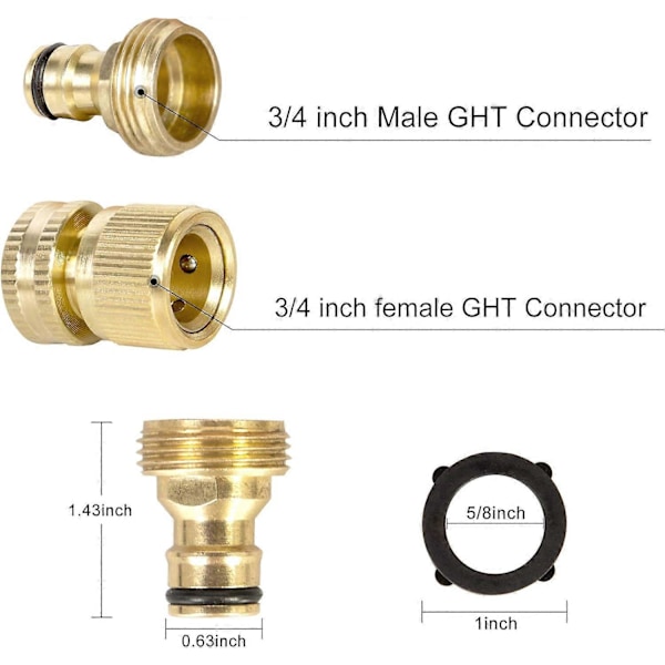 2 sæt 19 mm messing haveslangefittings have køkken haveslangeadapter udendørs