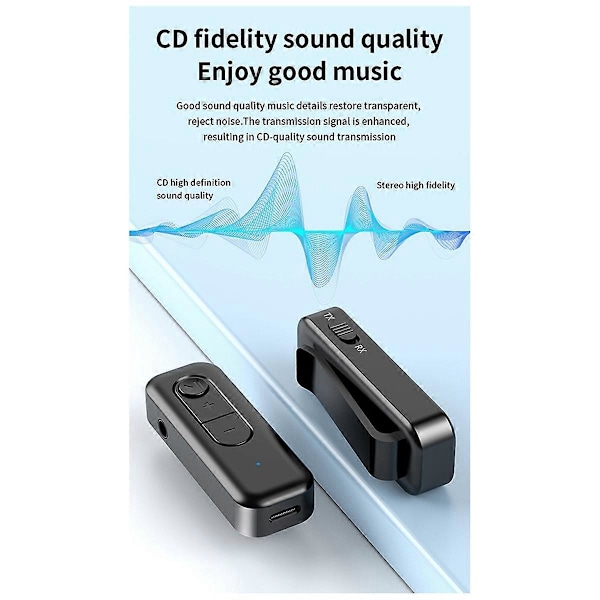 Bluetooth 5.3 Audio Receiver Transmitter Stereo Musik Adapter