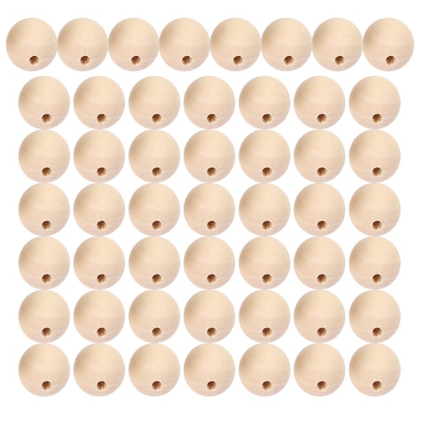 5 Pussia Puuhelmiä Luonnollinen Pyöreä DIY Kaulakoru Käsintehty Tarvikkeet 22mm/25mm/30mm(Luonnollinen Väri 25mm 10kpl)
