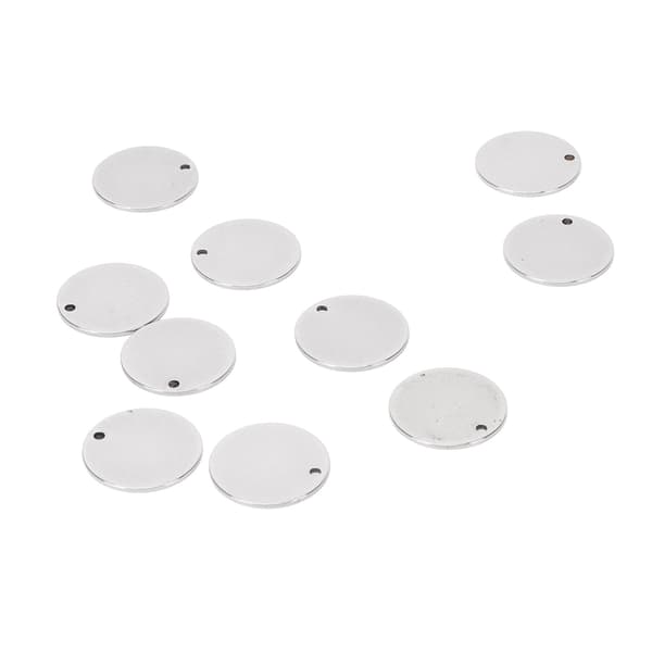 10 stk. flade runde blanke vedhæng glattere overflader diameter 2 cm DIY tilbehør til halskæder armbånd øreringe ankelkæder