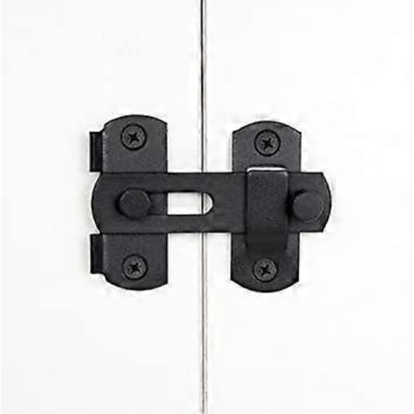 4-pack Ladugårdsdörrspärrar 2,75 x 2,02 Matt Svart Rostfritt Stål ladugårdsgrind Flip Dörrspärr Vikdörrlås, Skjutdörr Antikt Lås Grindspärrar Wi