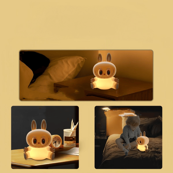 Monsters Varm - Tryckstyrd Nattlampa - USB-laddad, Mysig Sovrumstimer Present till Barn (grön) green Warm light