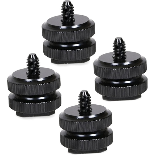4 stk. Blitssko Feste Kamera Stativ Kamera Kulefeste Blitssko Adapter Blitssko til 1/4 Kaldsko Adapter Kamerabur Adapter Flash Holder Brakett Came