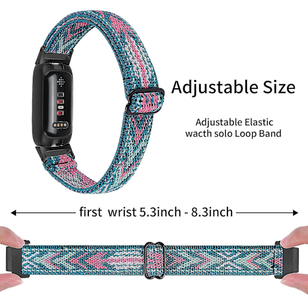 Fitbit Inspire 3 Nylon Flettet Solo Loop Sport Watch Band - Svart37