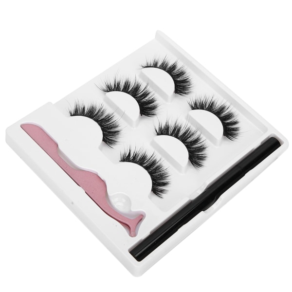 3 par lösögonfransar flytande eyeliner set Vattenfast ögonmakeup-verktyg3D-03