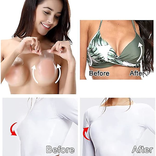 Chalier Vedenpitävä Silikoni-Invisible Sticky Bra - Uudelleenkäytettävä Push-up Rintaliivit Naisille