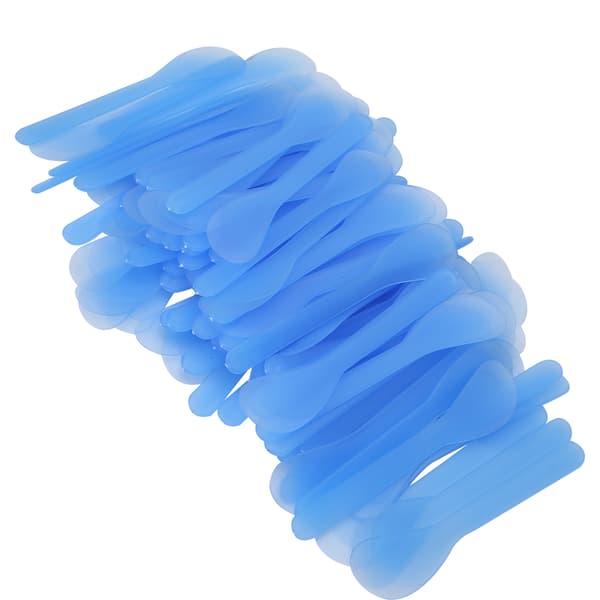 100 st Ansiktsmask Spatel Kosmetisk Mask Applicering DIY Plastmask Sked Stick Spatel Blå