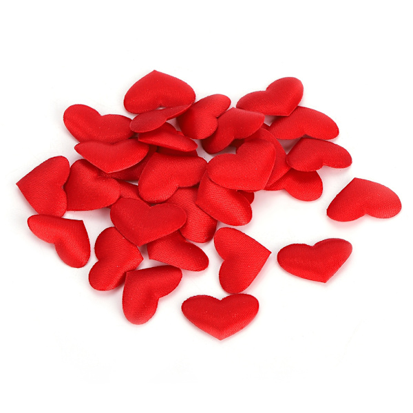 500 stk pose med hjerteformede dekorasjoner til bryllupsdag, valentinsdag og fest (2,1 cm rød, 500 stk pose)
