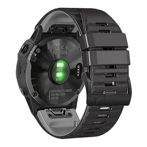 Garmin Tactix Delta/Enduro silikon erstatningsurrem - horisontale striper svart grå