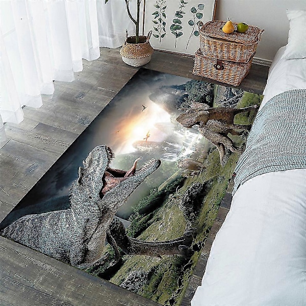 Mattor i nordisk stil 3D Dinosaurie Tryck Tjock Matta för Vardagsrum Sängbord Sovrum Fjäder Matta Hushålls Flannel Matta/mattor17 120cmx180cm