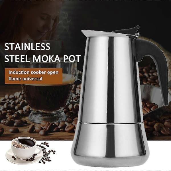 Italiensk Mokka Komfurperkolator, Rustfri Kande, Kaffemaskine til Latte & Espresso 100ml2 cups