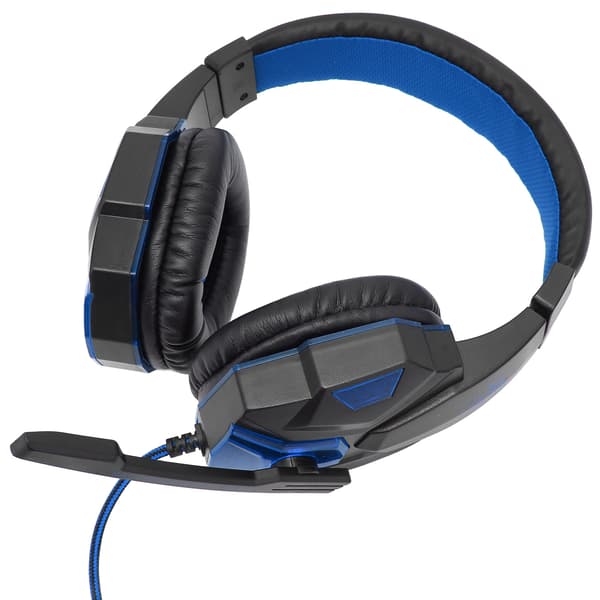 Gaming Headset Lysende Justerbar Lydstyrke 3,5 mm Gaming Headset med Mikrofon til PC Sort Blå