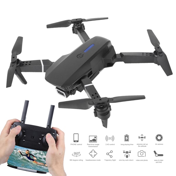E525 WIFI FPV Drönare Vidvinkel Hög Definition Kamera Fällbar Drönare QuadcopterSvart 4K
