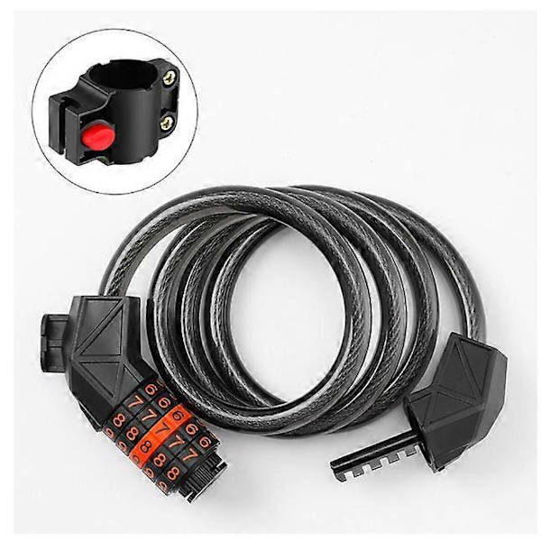 Cykellås tyverisikring, Cykellås tyverisikring hængelås lang 110cm x 11mm kabel tyverisikring med 5 cifre intelligent kode Cykellås tyverisikring høj sikkerhed Leve