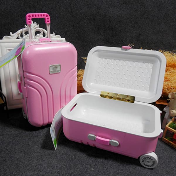 Kuffert Sparekasse Sød Mini Trolley Bagage Pengeboks Skrivebordsdekoration