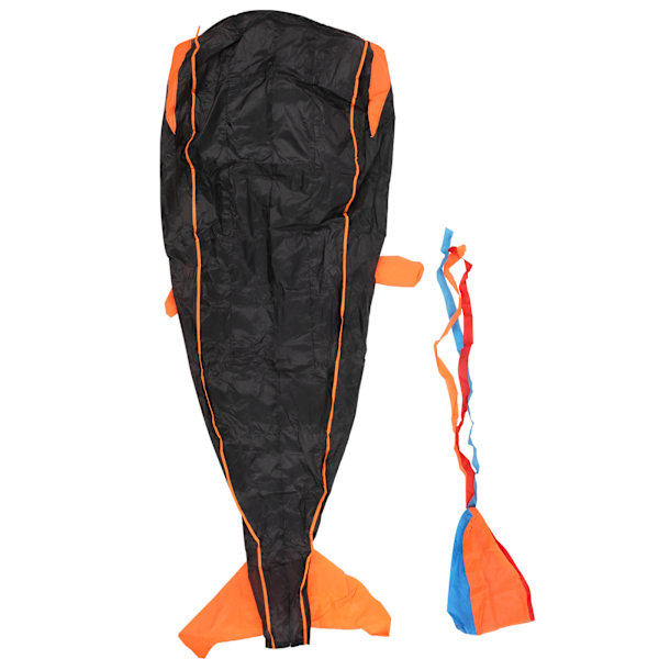 Delfinkite i polyester, 3D-tecknad djur, mjuk parafoil, utomhusleksak, svart