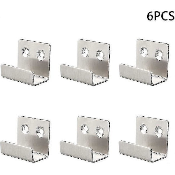 Vägghängare Krok Rostfritt Stål Kakeldisplay Vägghängare Kraftig Fästbygel Fotoram Fästbygel (silver) (6st) -n4445 ZD A