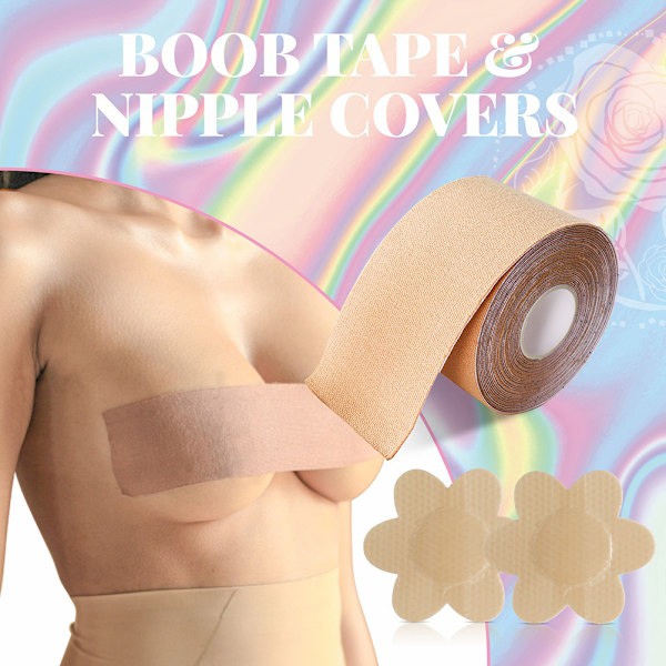 Brysttape Boob Tape Løft Opp Usynlig BH Klebrig Brystvortedeksel Sømløse Par Deksel Push Up Brystputer