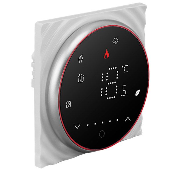 Smart Termostat 1 Vecka Programmerbar LED-Display Infälld Rektangulär Bas Digital Termostat AC95‑240V för Pannvärmesystem Svart