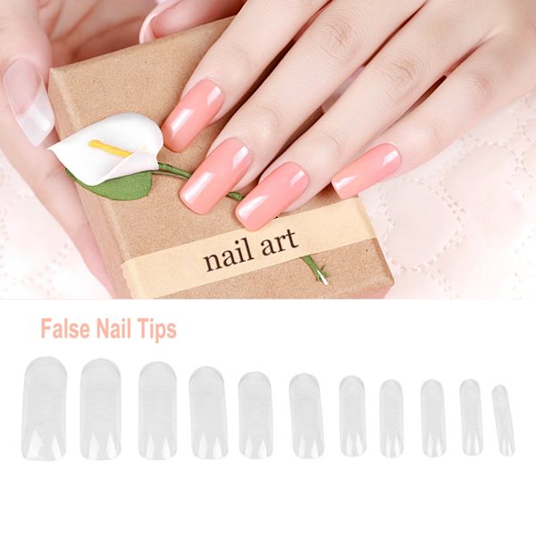 140 stk. Dual System Form Extension Falske Negle Tips Negle Kunst Tips UV Gel DIY 12 Størrelser med Linjer