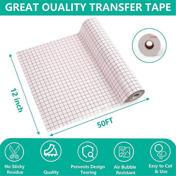 Klar Vinylöverföringspapper Tejp Rulle (30,5 cm x 15,2 m)