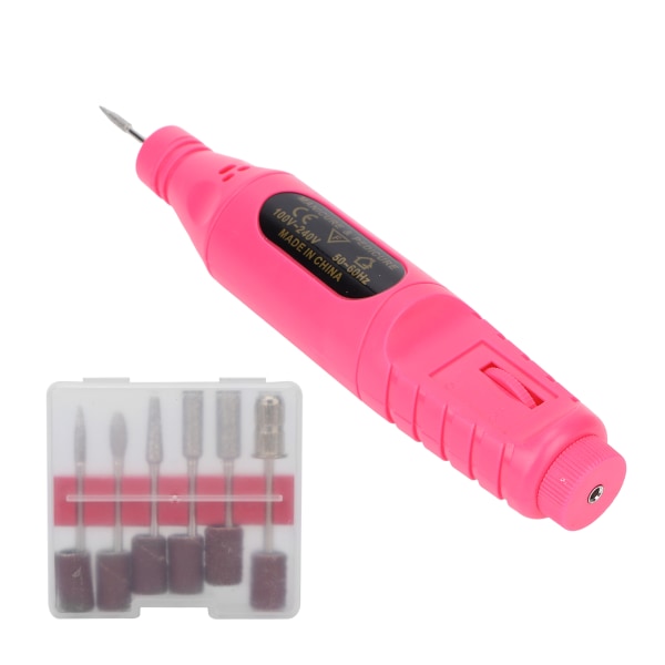 USB sähköinen kynsiporakone kannettava 6 kiillotuspäätä manikyyrikiillotuskoneen työkalusarjaRose Red
