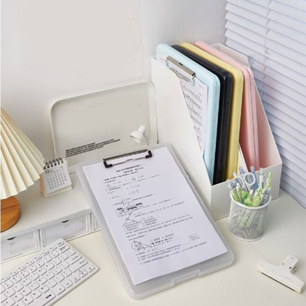 Clip Board Plast Pladsbesparende Papir Clip Board Papirgave gave til testpapirer Dokumenter Hvid