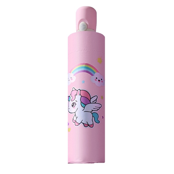 Solregnparaply 8 ribbor automatisk öppning stängning solskydd UV-skydd bärbar hopfällbar paraply svart vinyl med reflekterande rand häst