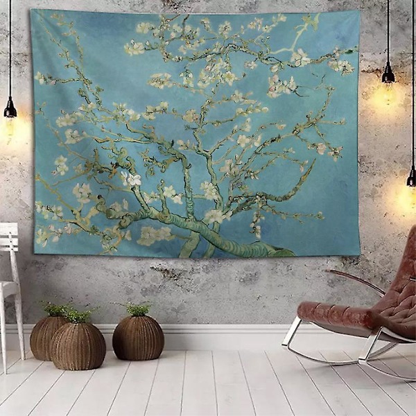 1 st Van Gogh Blomster Gobeläng Väggbonad Natur Väggkonst Heminredning för Sovrum Vardagsrum (200*150cm)