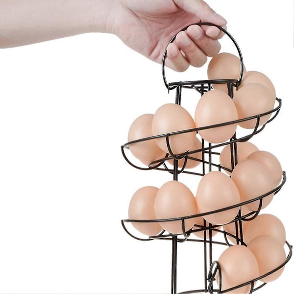Eggeholder Multifunksjonell Spiraldesign Jern Kreativ Eggeoppbevaringsstativ For Kjøkken Zekai Rød