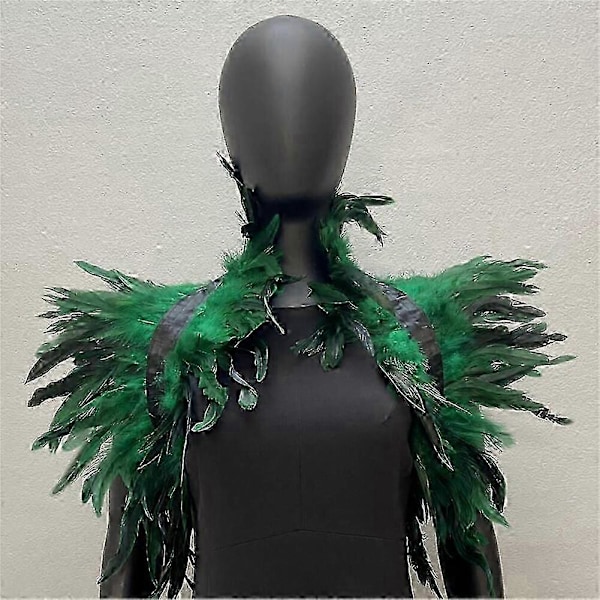 Fjäder Shrug Cape Sjal, Fjäder Shrug Sjal Axel Wrap Cape Choker Krage för Halloween Fest Kostym Tillbehör Typ G