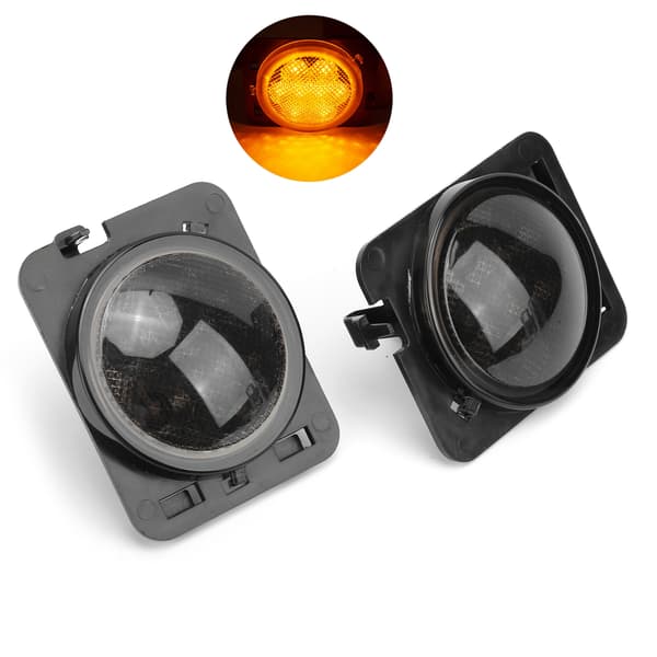 DC 12V LED Side Marker Lys med Røyfarget Linse, Erstatning for Jeep Wrangler JK JKU 2007‑2018