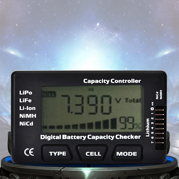 G.T.Power 2-7S Bærbar Digital Batterikapacitetstester Måler Controller Tester til RC