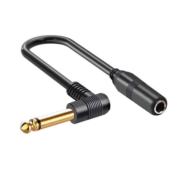 Adapter Retvinklet 6.35Mm Monojack Stereokabel Han Til Hun Forlængerlydkabel (100cm) 100cm