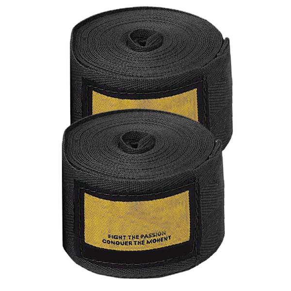 2 stk. boksebandage sports kickboxing håndbind Thai boksning kampbandage handsker beskytter sort