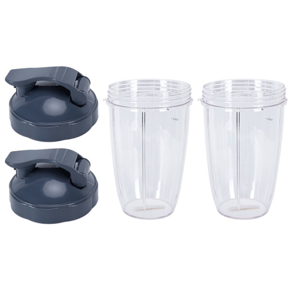 24OZ Transparent Blender Cup Container Lid Set Ersättning Passar för 600W/900W Juicer