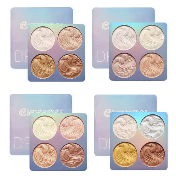 4 Color Highlight Paletti 3D Body Glitter Highlighter Puuteri Ammattimainen Meikki Kasvojen ja Vartalon Kirkastava Kosmetiikka Korosta Contour A A